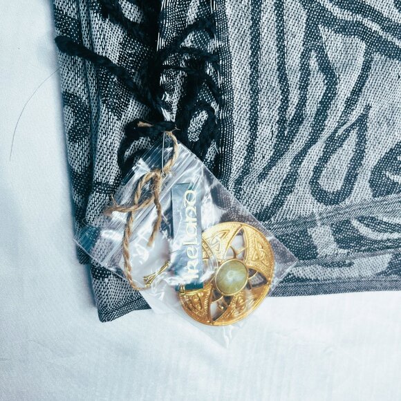 New Irish Cotton and Silk Scarf — Grey Abstract Pattern - Picture 2 of 8